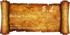 Balog Lolita névjegykártya