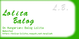 lolita balog business card